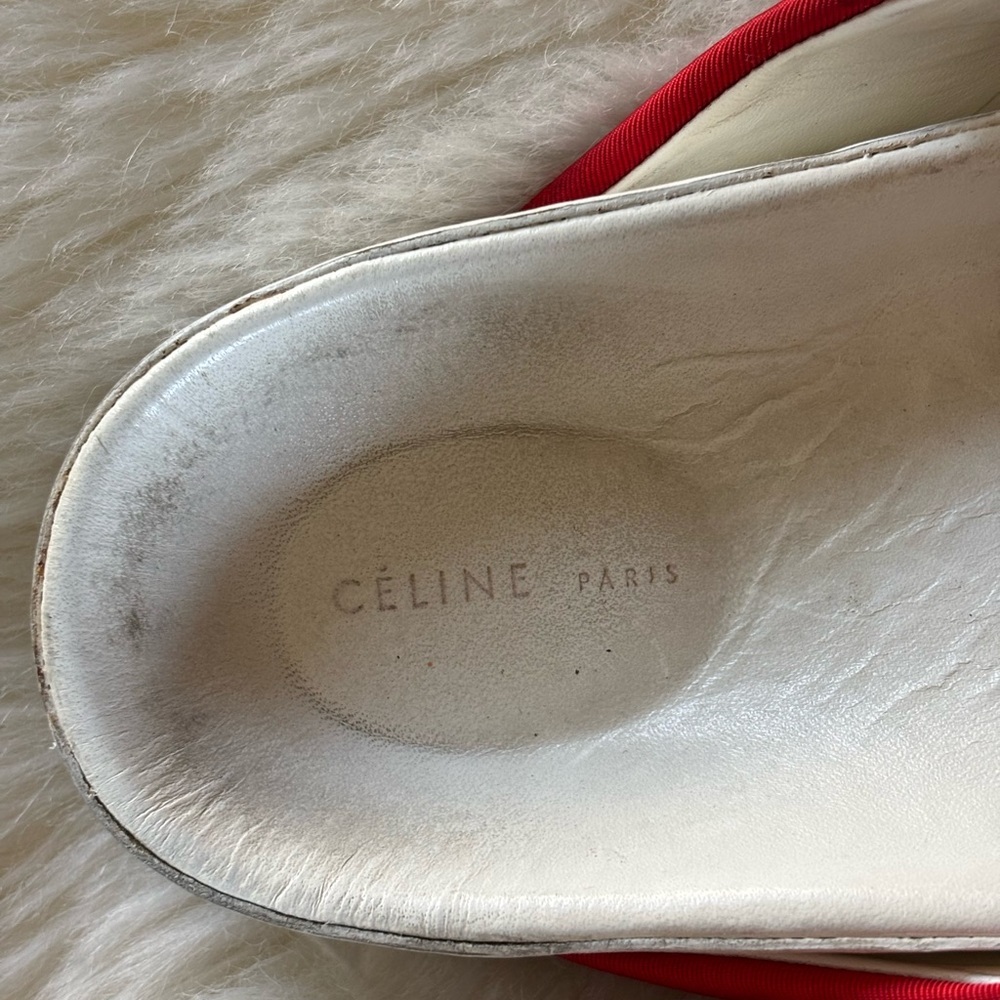 Celine Twist Phoebe Philo Leather Slide Sandals in Red - Picture 4 of 11